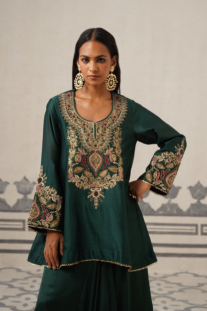 Esra Chanderi Satin Embroidered Matching Set