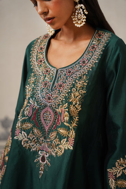 Esra Chanderi Satin Embroidered Matching Set