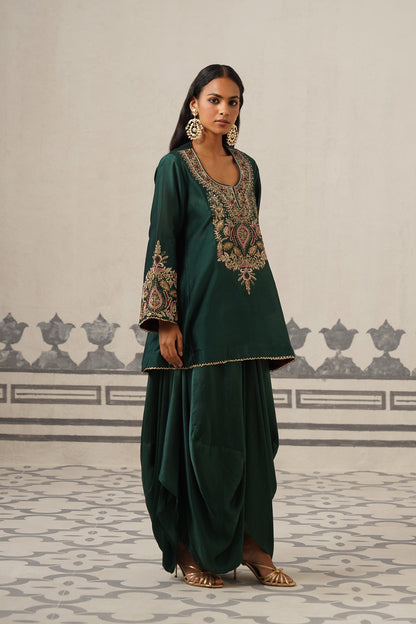 Esra Chanderi Satin Embroidered Matching Set