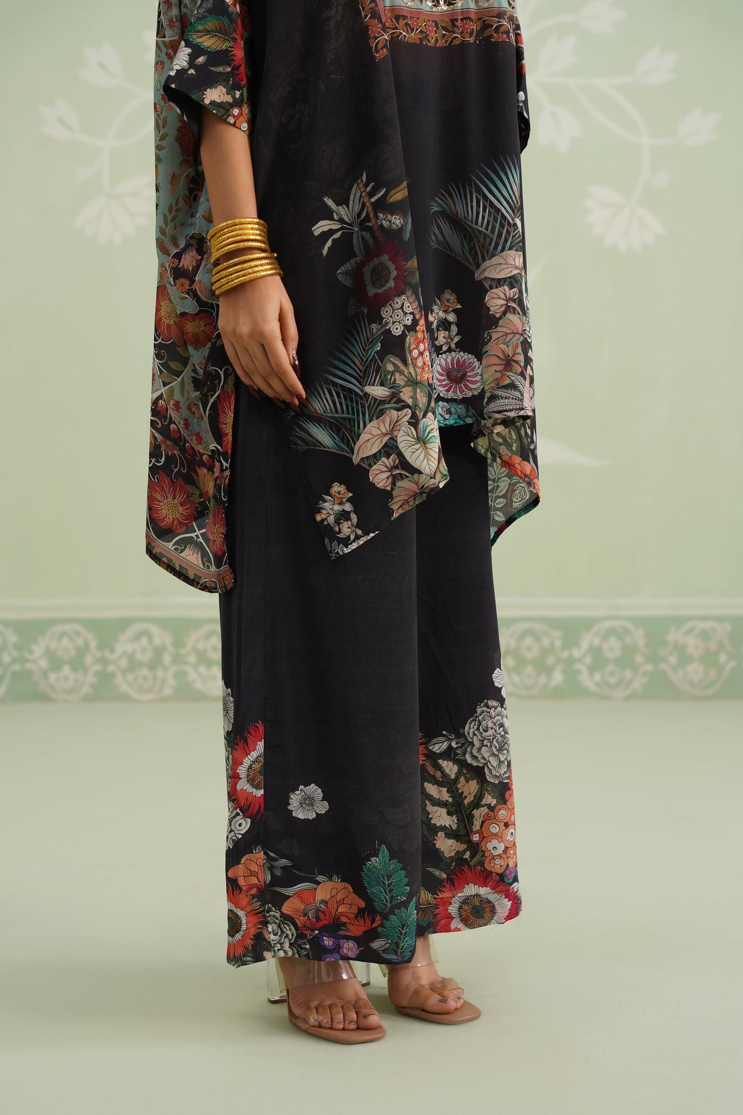 Turq Printed Embroidered Matching Set - Neetika Chopra