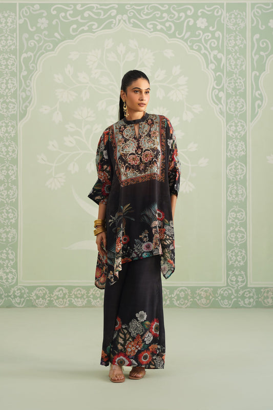Turq Printed Embroidered Matching Set - Neetika Chopra