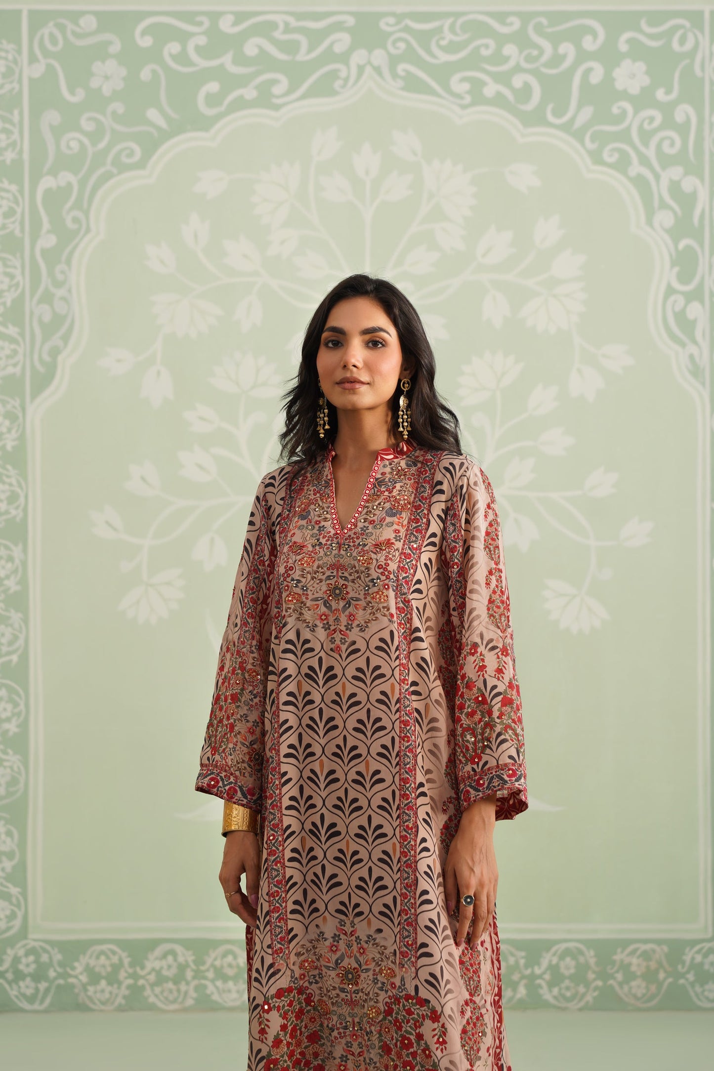 Taj Printed Crepe Matching Set - Neetika Chopra