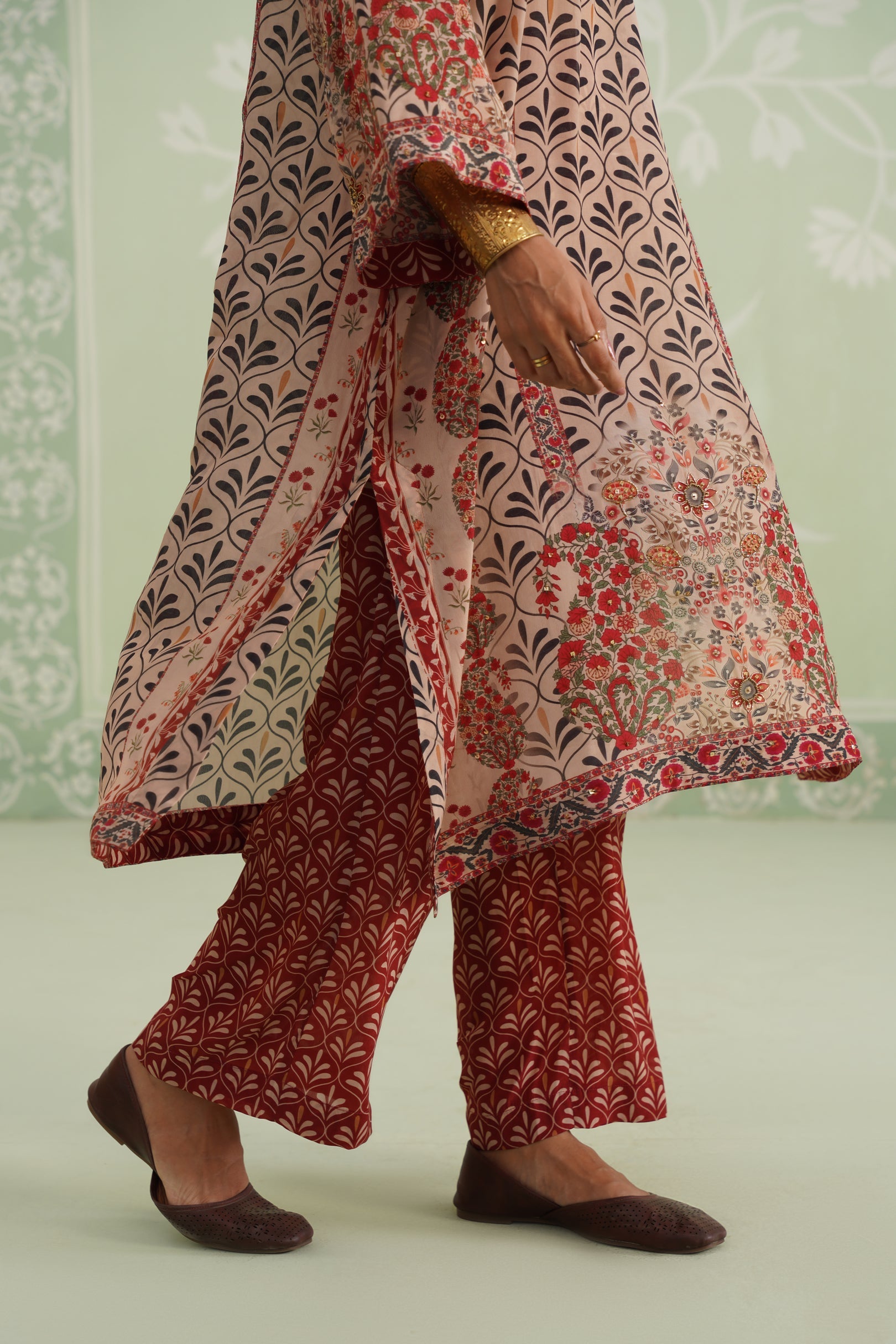 Taj Printed Crepe Matching Set - Neetika Chopra