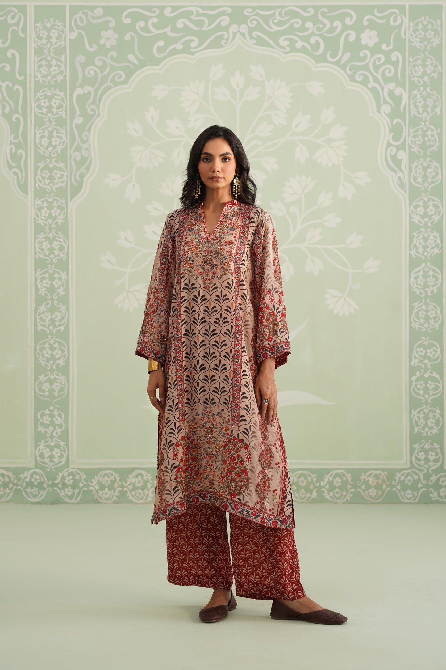 Taj Printed Crepe Matching Set - Neetika Chopra