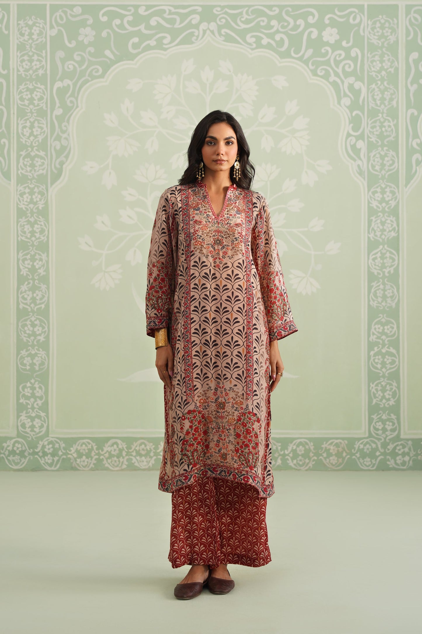 Taj Printed Crepe Matching Set - Neetika Chopra