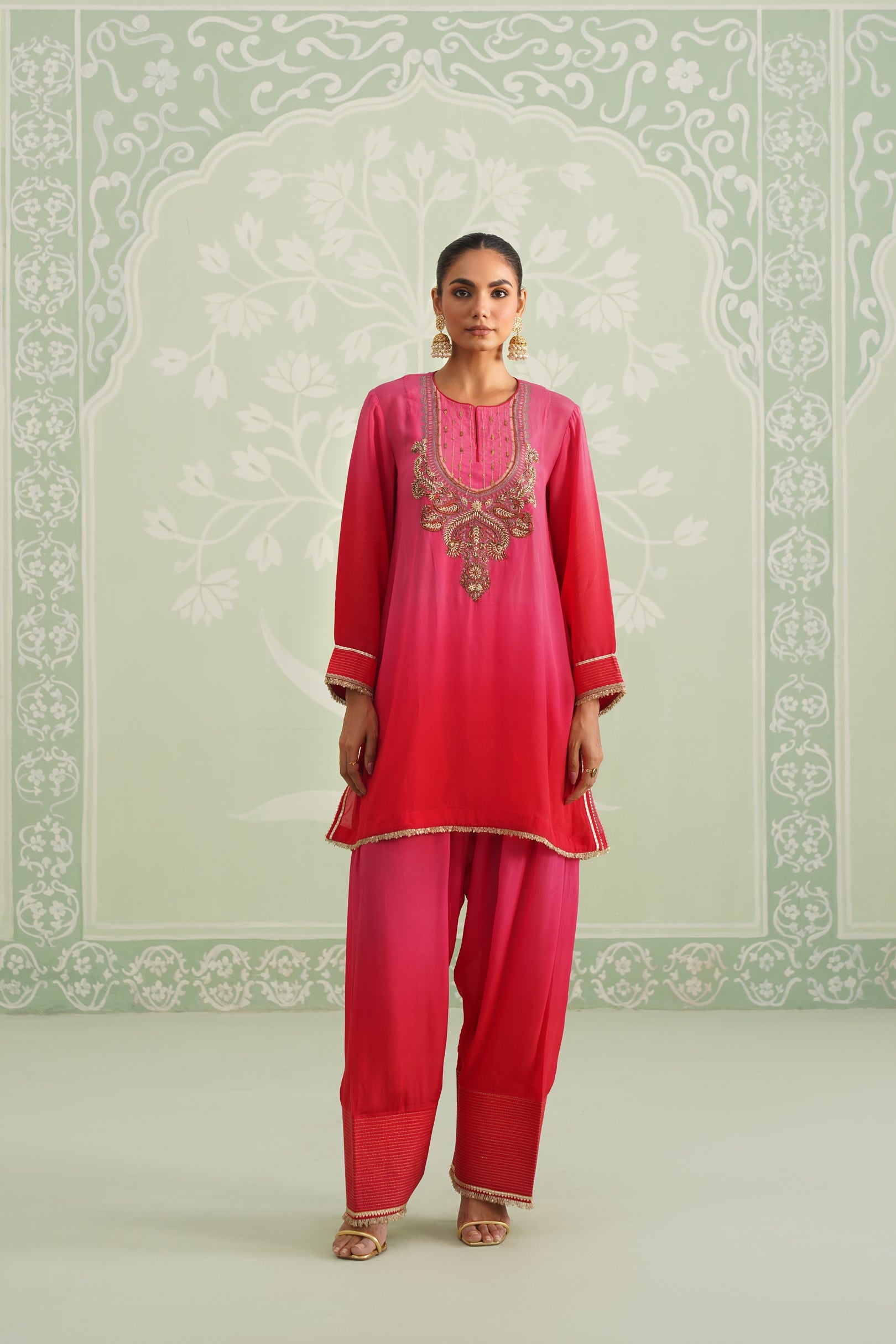 Baani Hand Embroidered Crepe Matching Set - Neetika Chopra