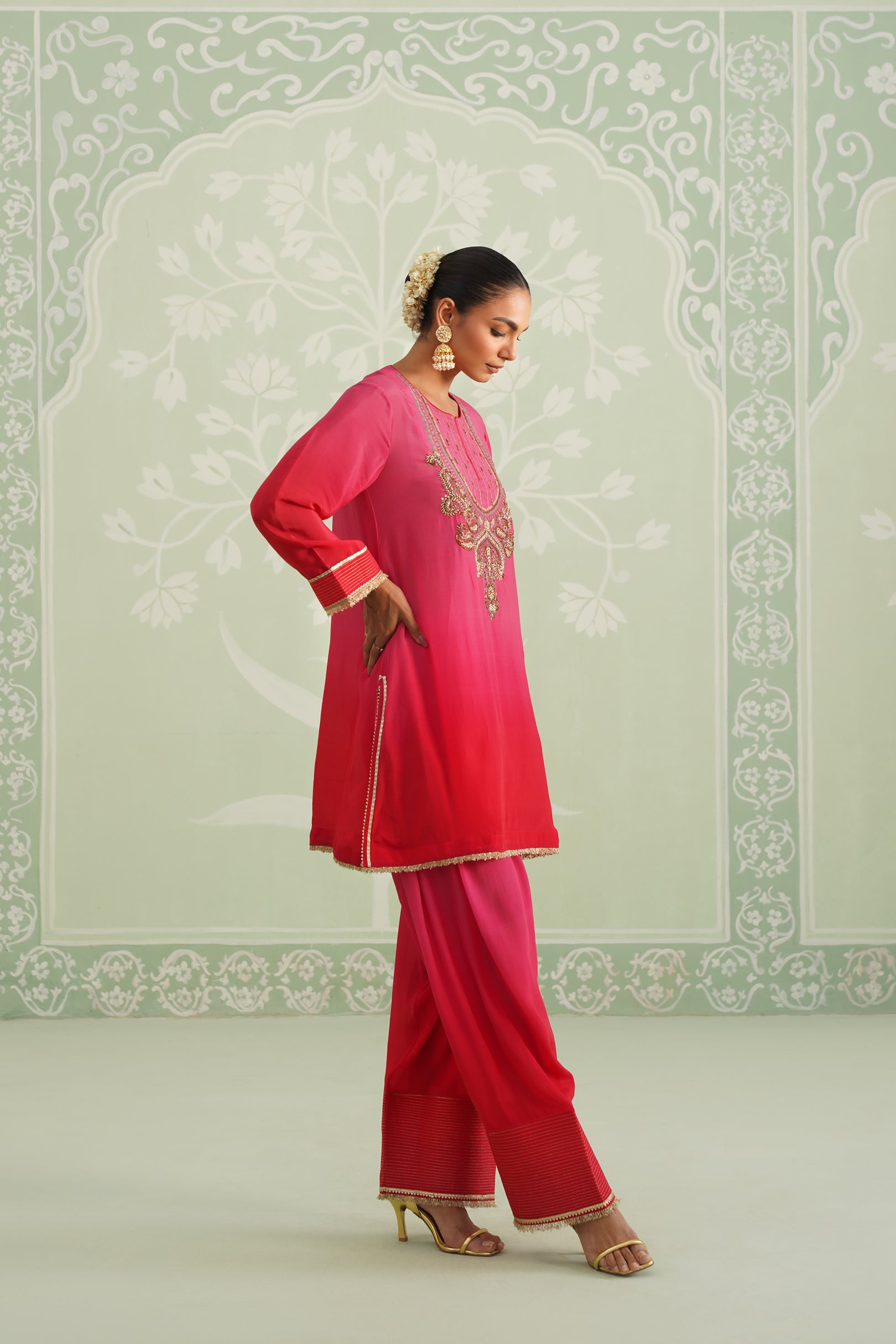 Baani Hand Embroidered Crepe Matching Set - Neetika Chopra
