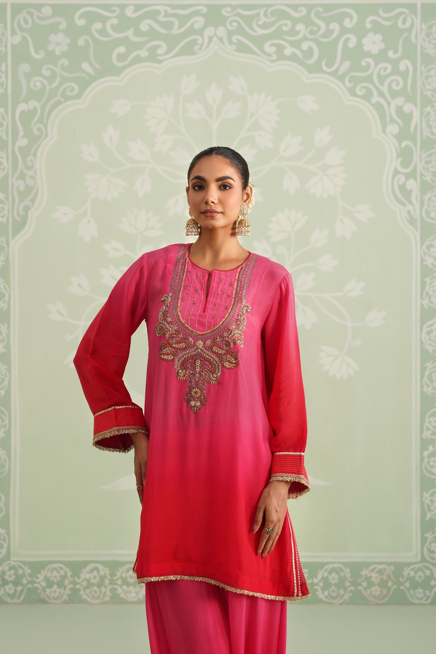 Baani Hand Embroidered Crepe Matching Set - Neetika Chopra