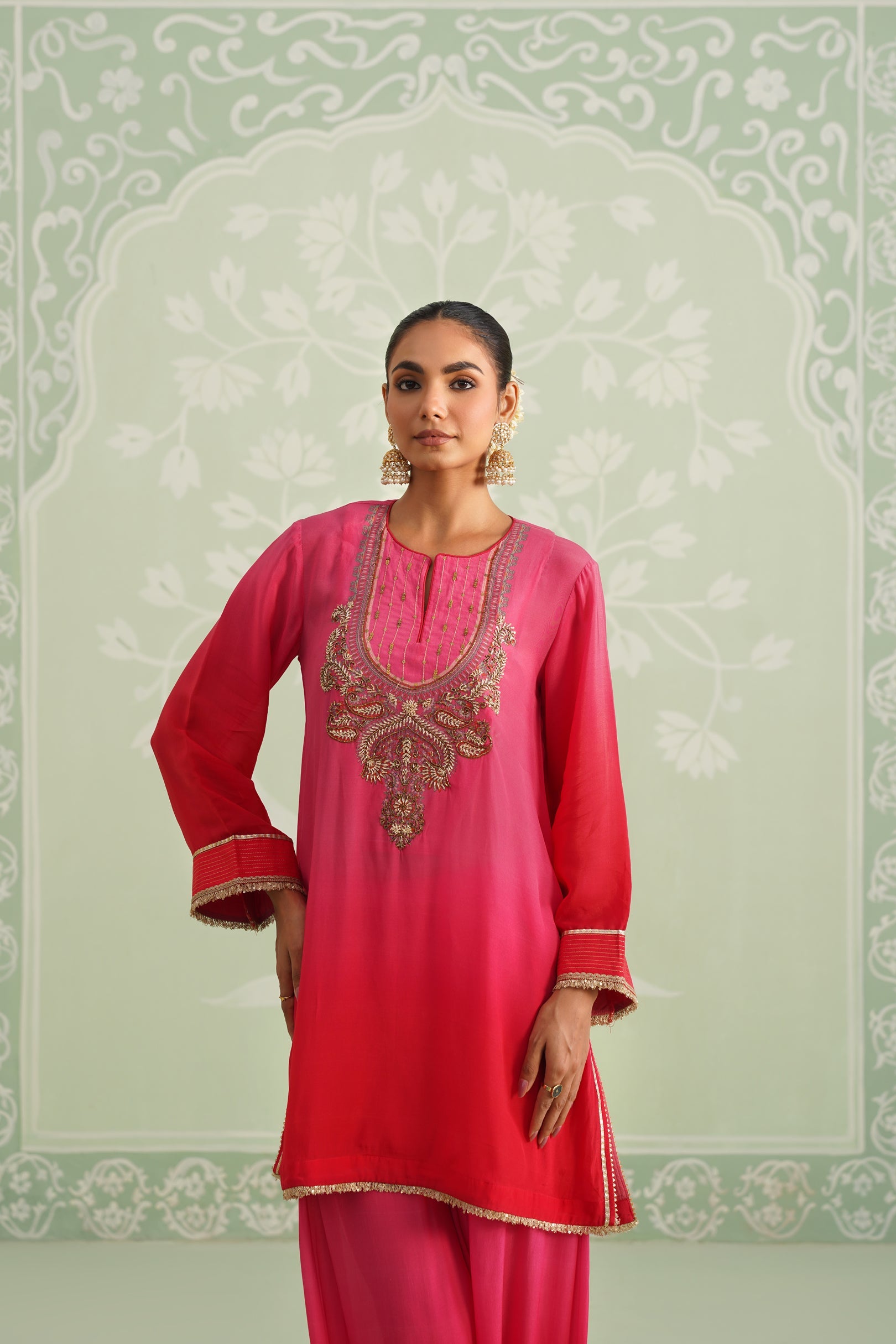 Baani Hand Embroidered Crepe Matching Set - Neetika Chopra