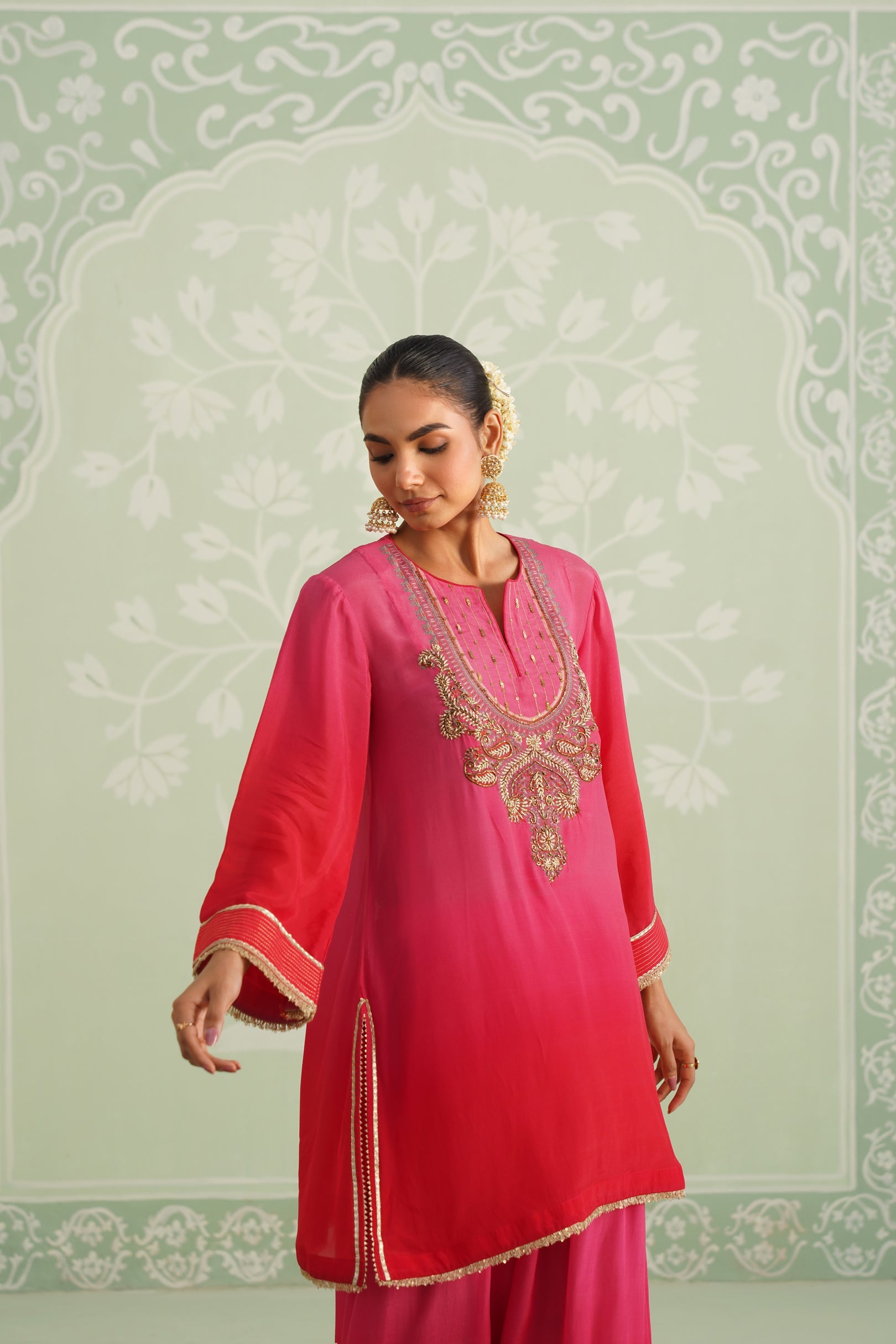 Baani Hand Embroidered Crepe Matching Set - Neetika Chopra