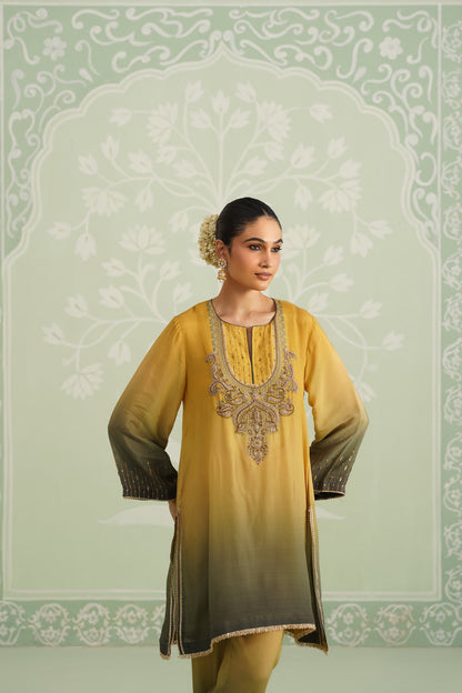 Ruhani Hand Embroidered Crepe Printed Matching Set - Neetika Chopra