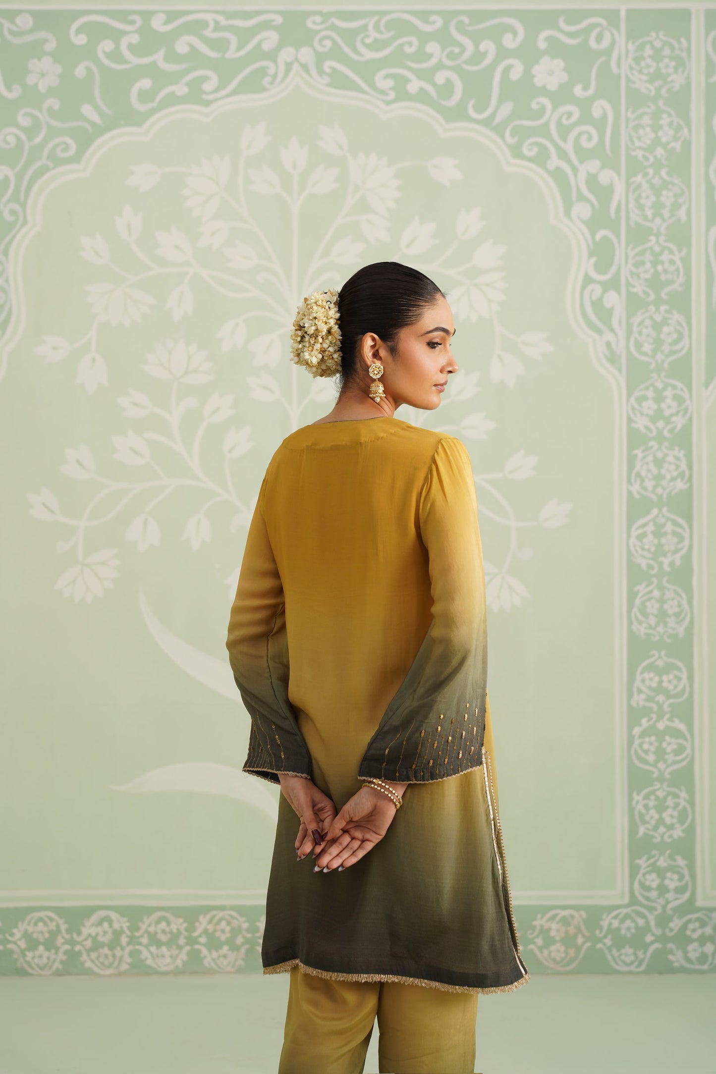 Ruhani Hand Embroidered Crepe Printed Matching Set - Neetika Chopra