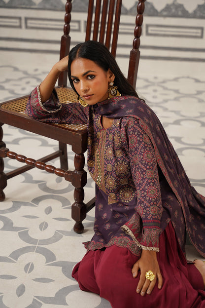 Rania Muslin Printed Embroidered Suit Set