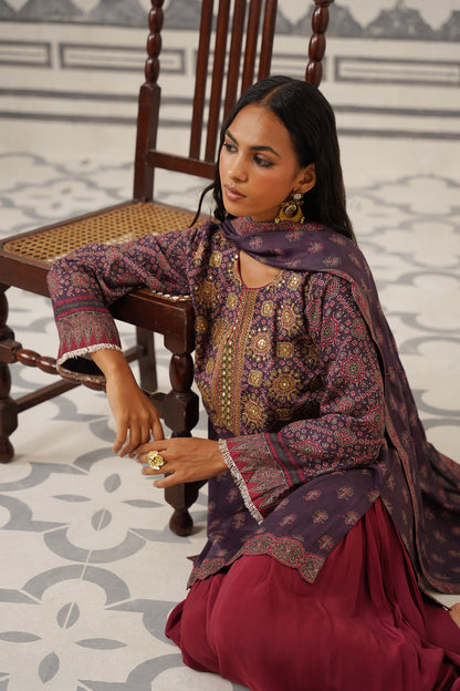 Rania Muslin Printed Embroidered Suit Set
