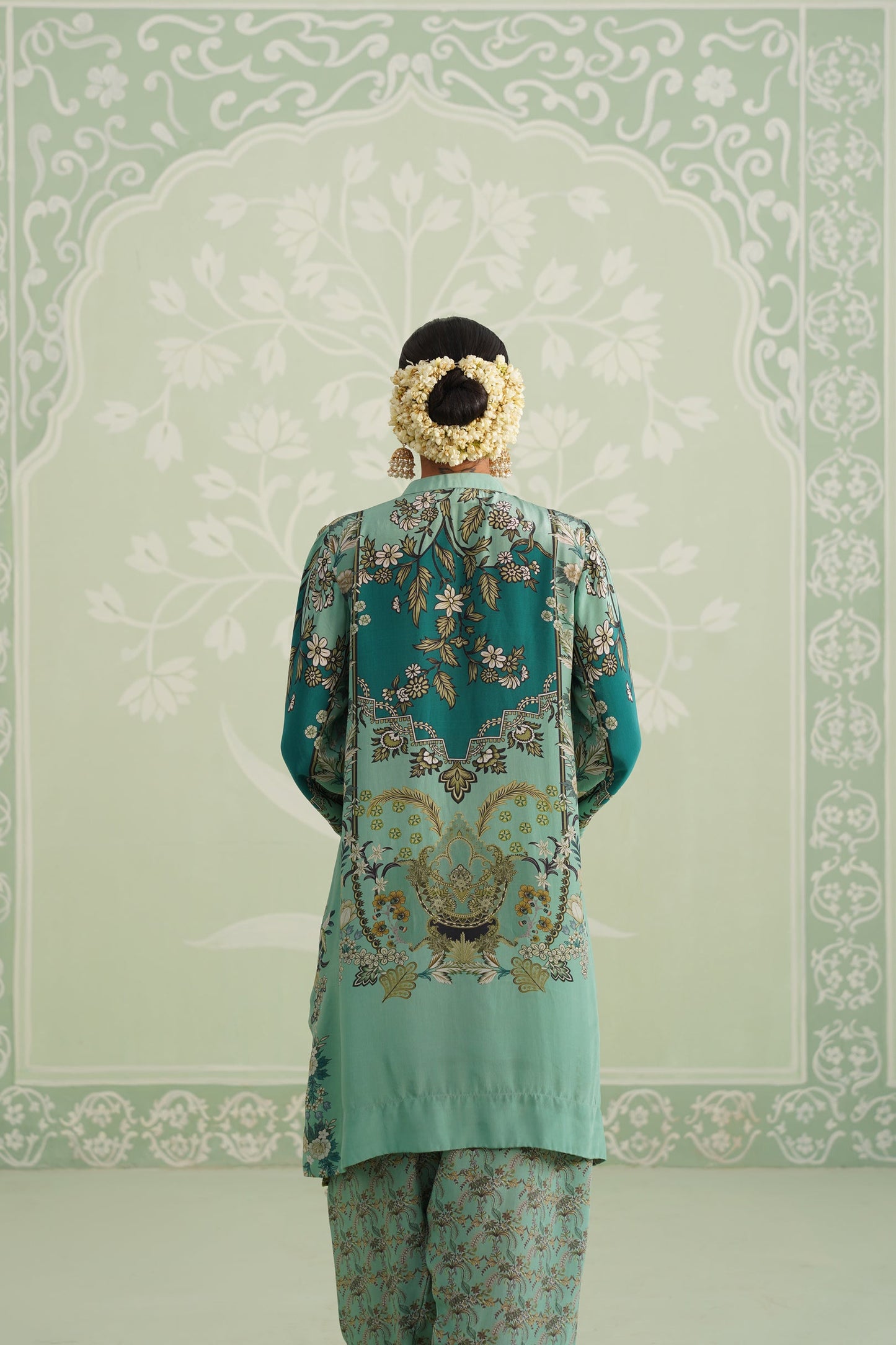 Gulbahaar Hand Embroidered Crepe Printed Matching Set - Neetika Chopra
