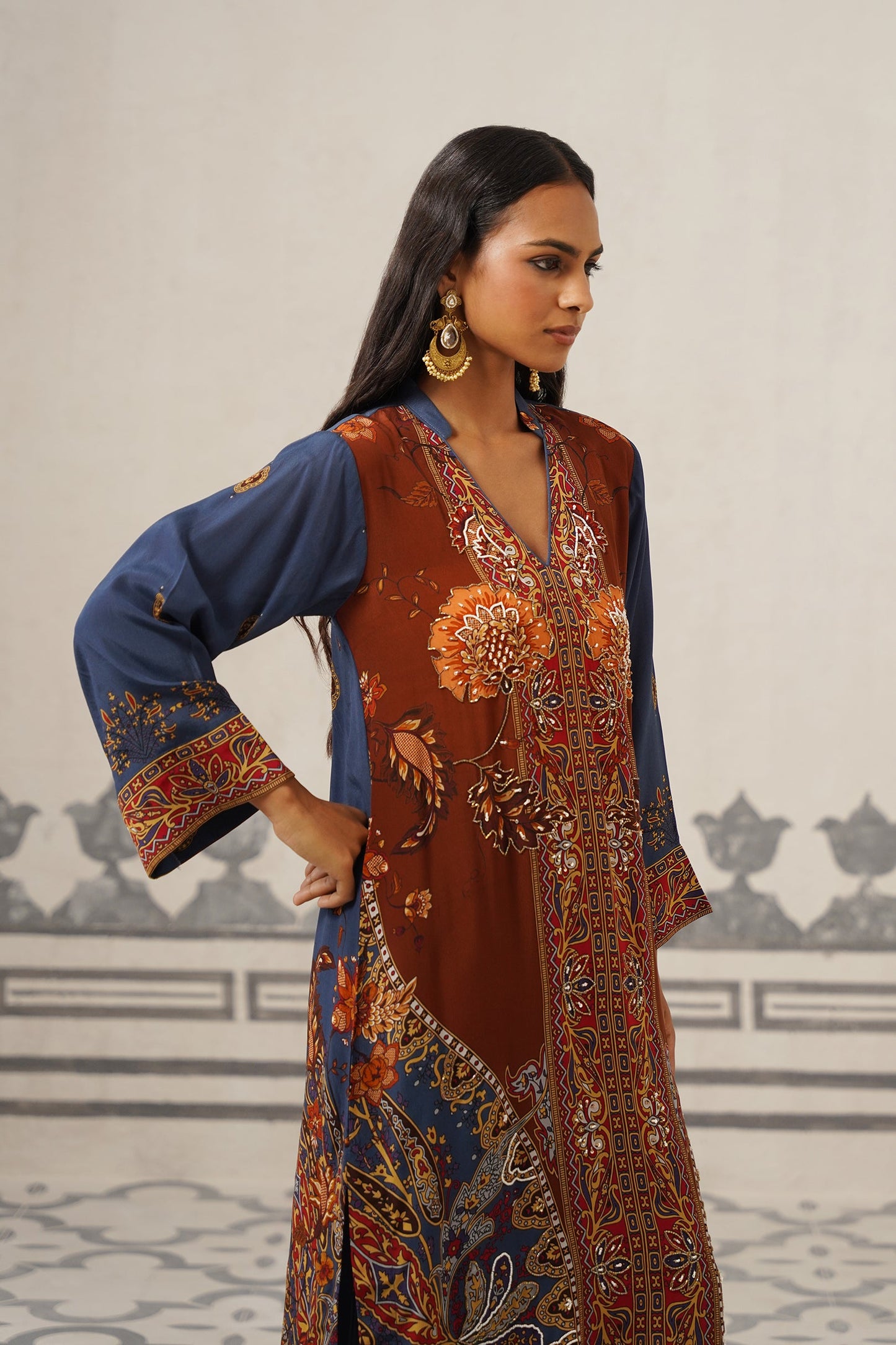 Veera Crepe Hand Embroidered Suit Set