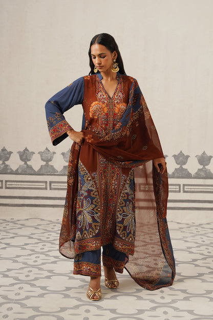 Veera Crepe Hand Embroidered Suit Set