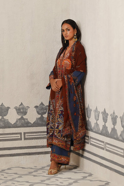 Veera Crepe Hand Embroidered Suit Set