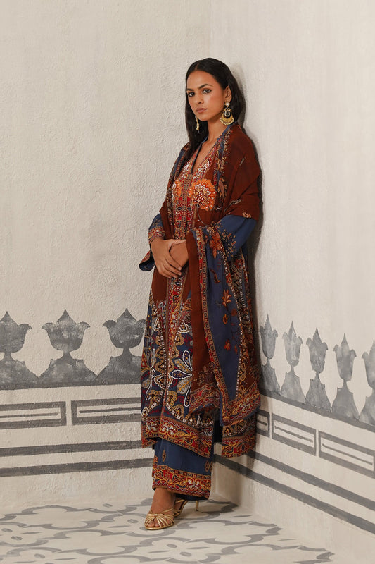 Veera Crepe Hand Embroidered Suit Set