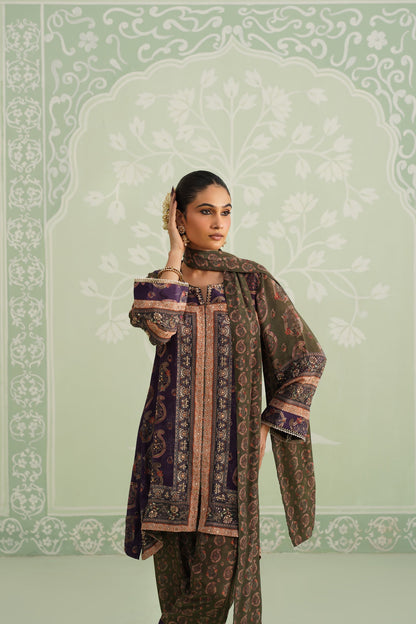 Mehza Hand Embroidered Crepe Matching Set - Neetika Chopra