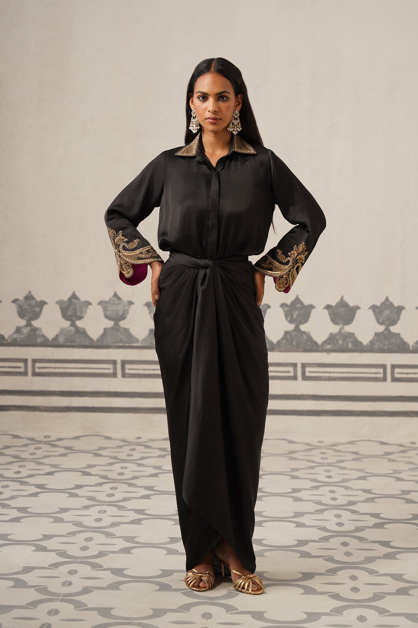 Elena Satin Embroidered Set