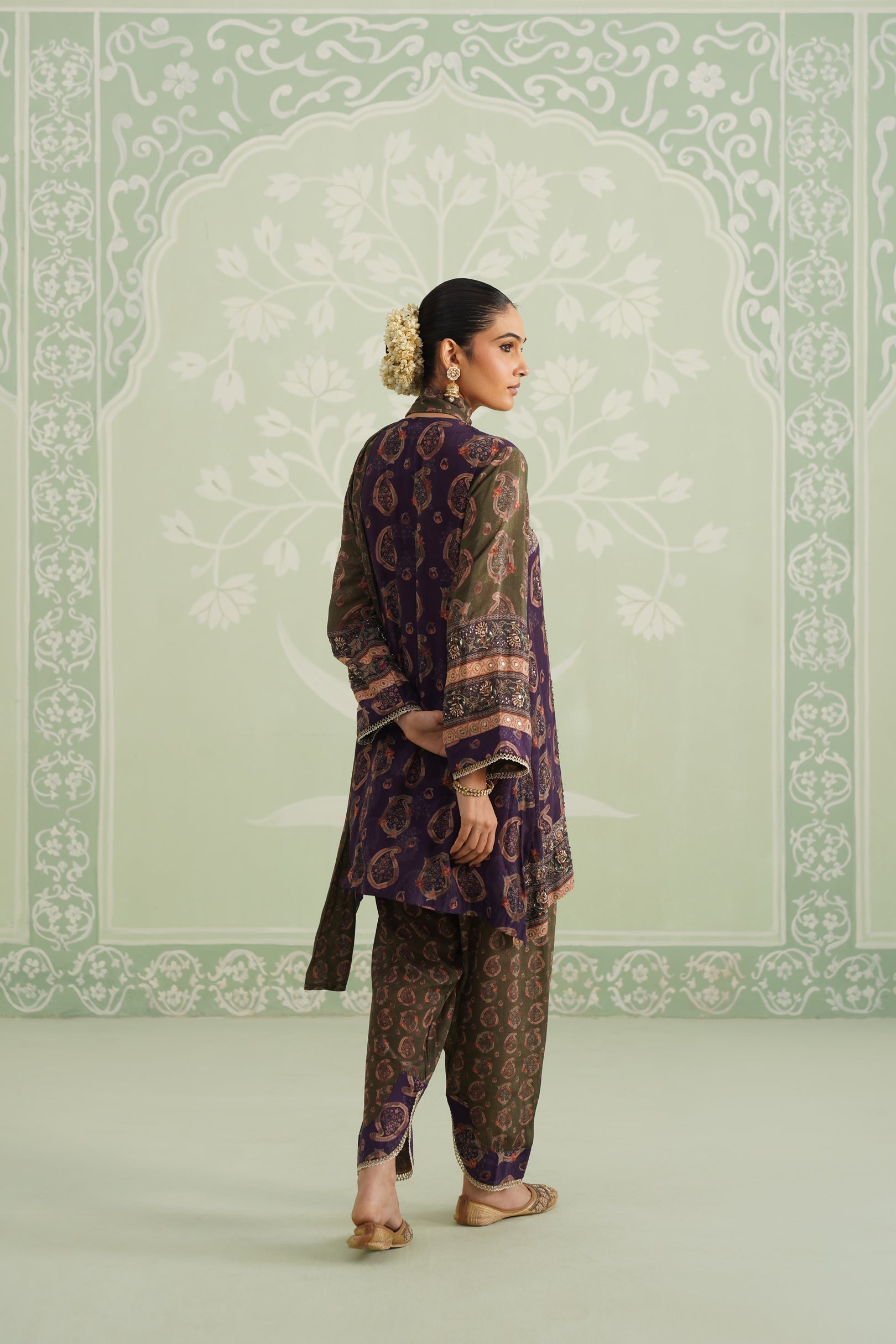 Mehza Hand Embroidered Crepe Matching Set - Neetika Chopra