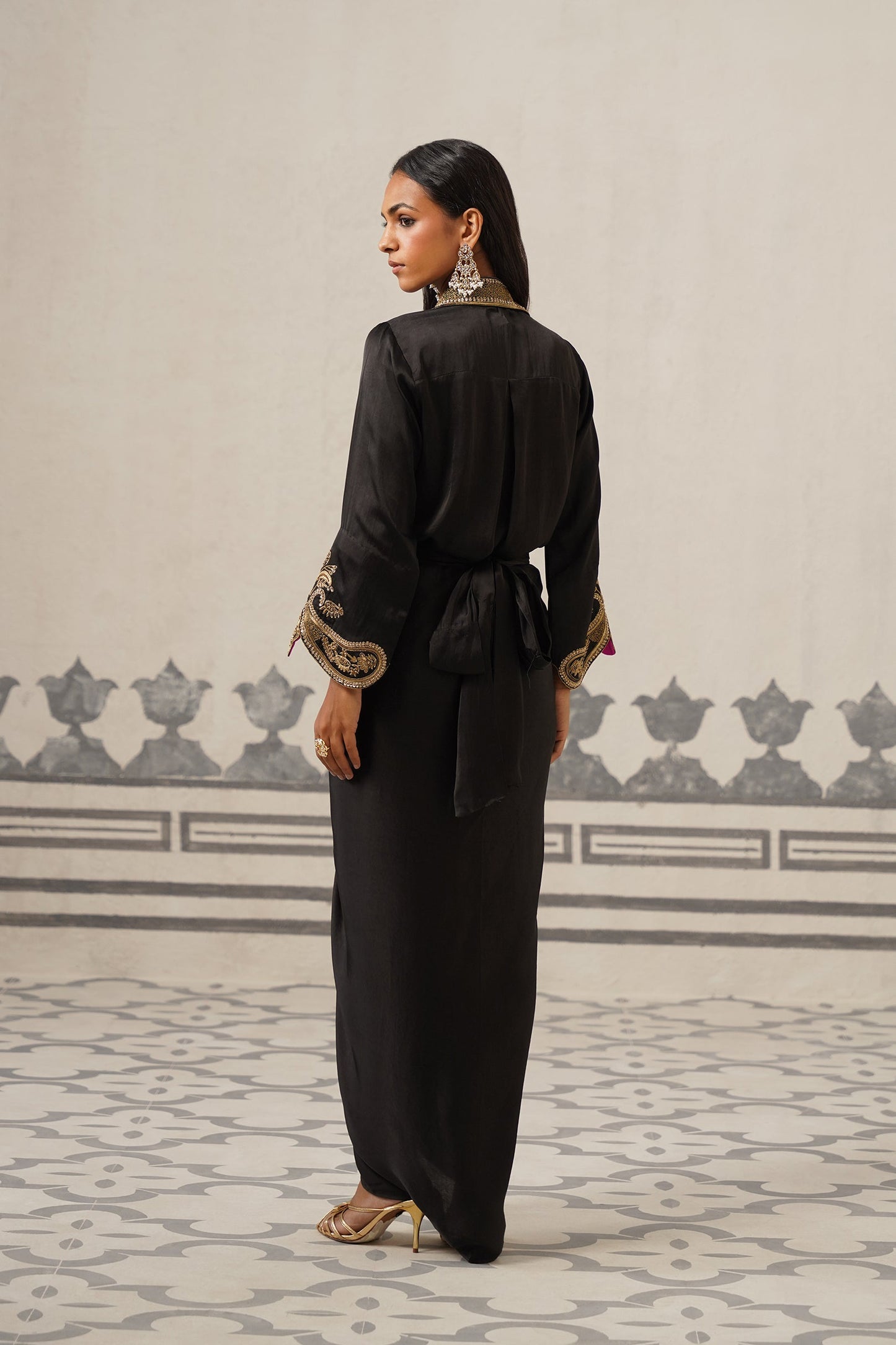 Elena Satin Embroidered Set