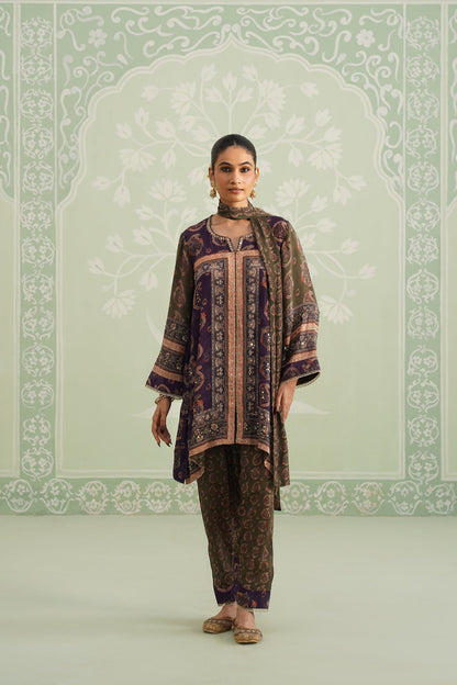 Mehza Hand Embroidered Crepe Matching Set - Neetika Chopra