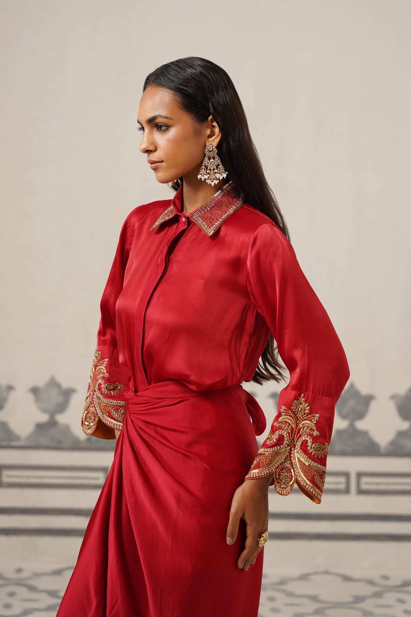 Sera Satin Embroidered Set