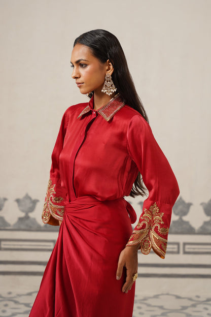Sera Satin Embroidered Set