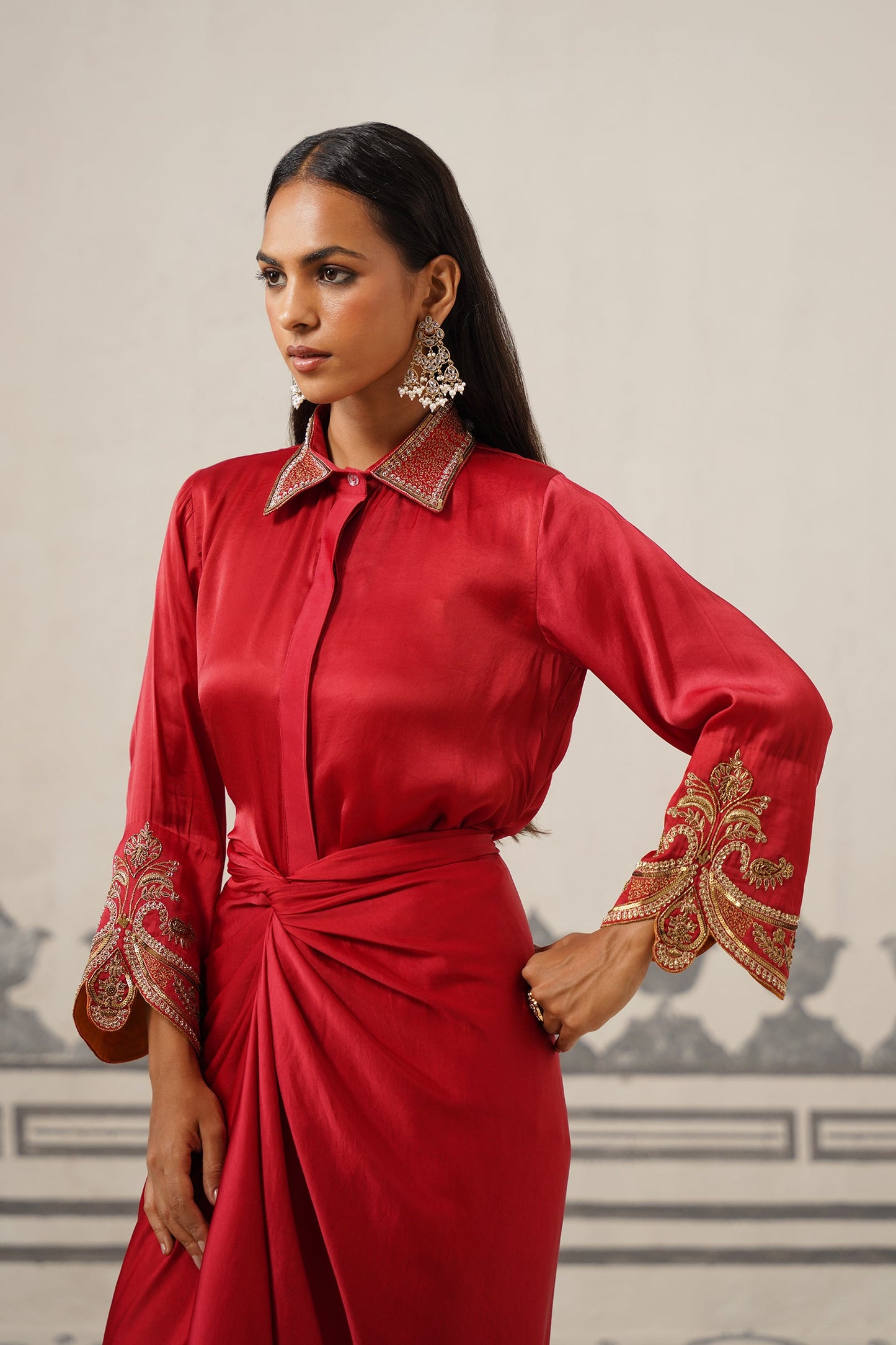 Sera Satin Embroidered Set