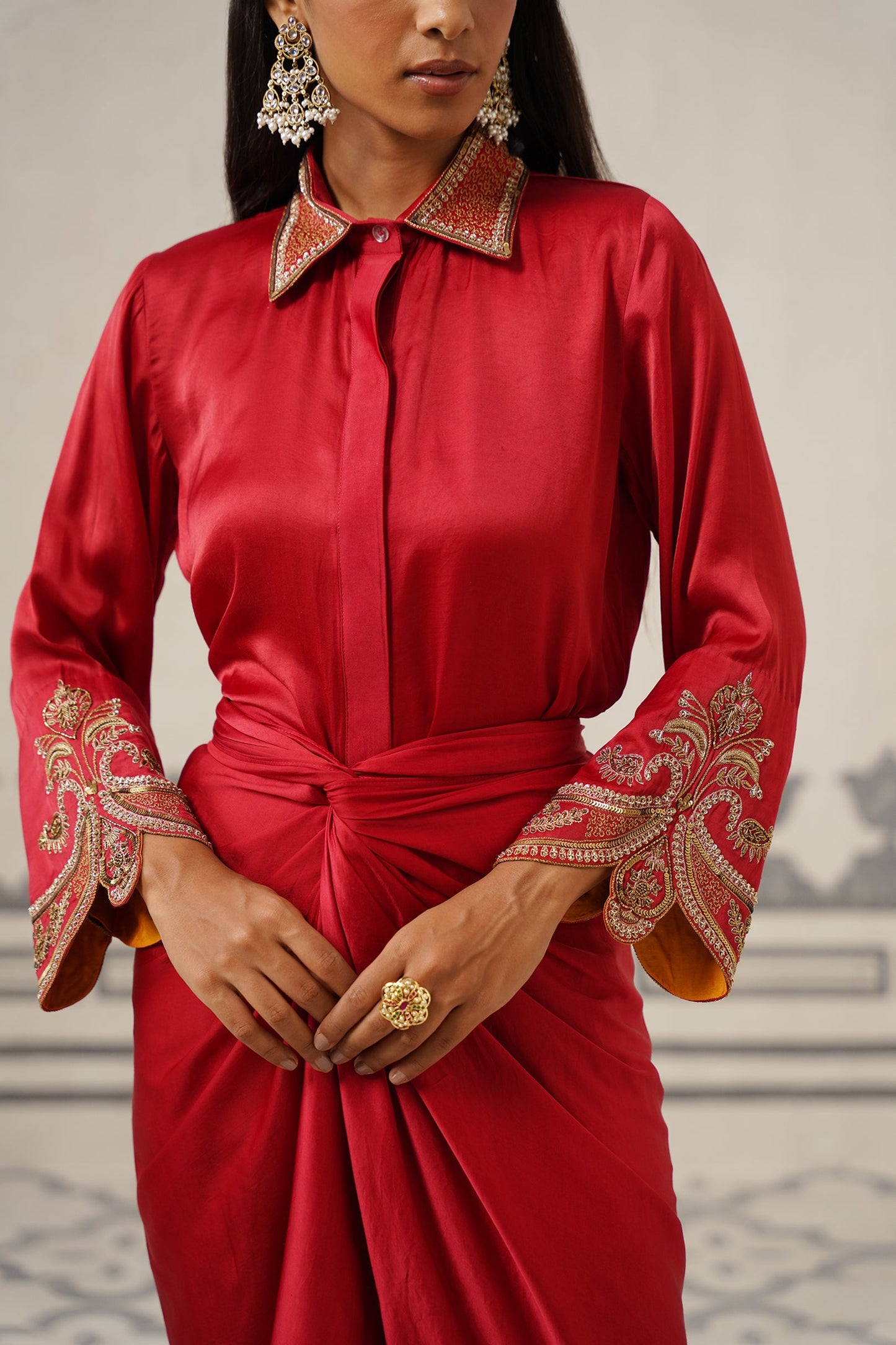 Sera Satin Embroidered Set