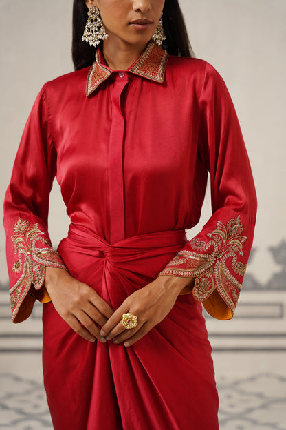 Sera Satin Embroidered Set