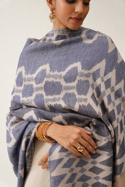 FARAH IKAT WOOLLEN SHAWL - Neetika Chopra