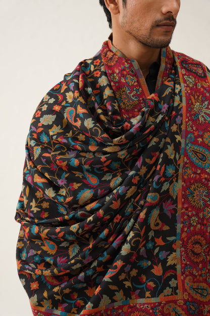 Men's Black Kaani Wool Dusala - Neetika Chopra