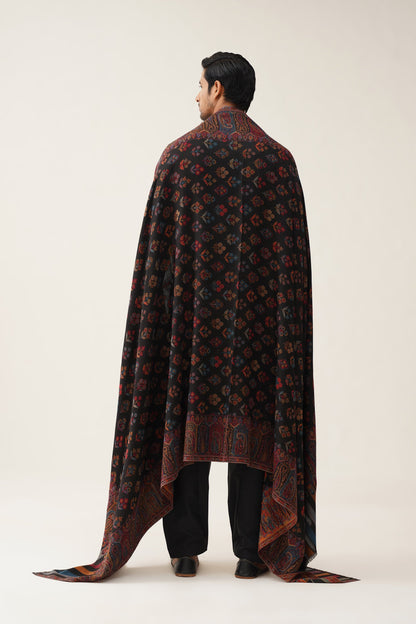 Mens Black Kaani Woollen Dusala - Neetika Chopra