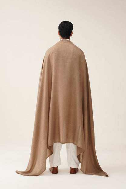Mens Plain Beige Woollen Dusala - Neetika Chopra