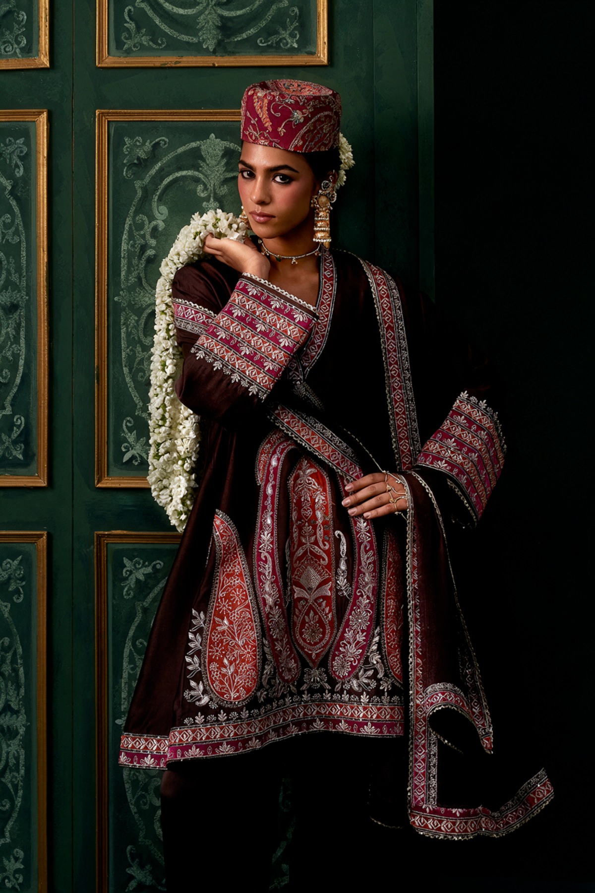 Sahiba Chanderi Satin Embroidered Suit Set