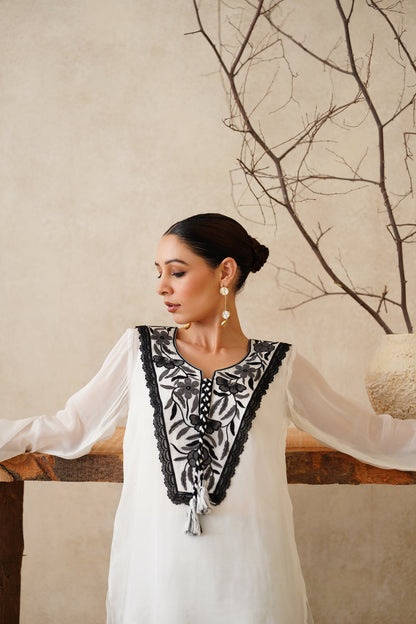 Afsana Organza Satin Embroidered Matching Set - Neetika Chopra