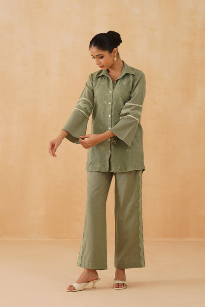Belle Hand Embroidered Cotton Matching Set - Neetika Chopra
