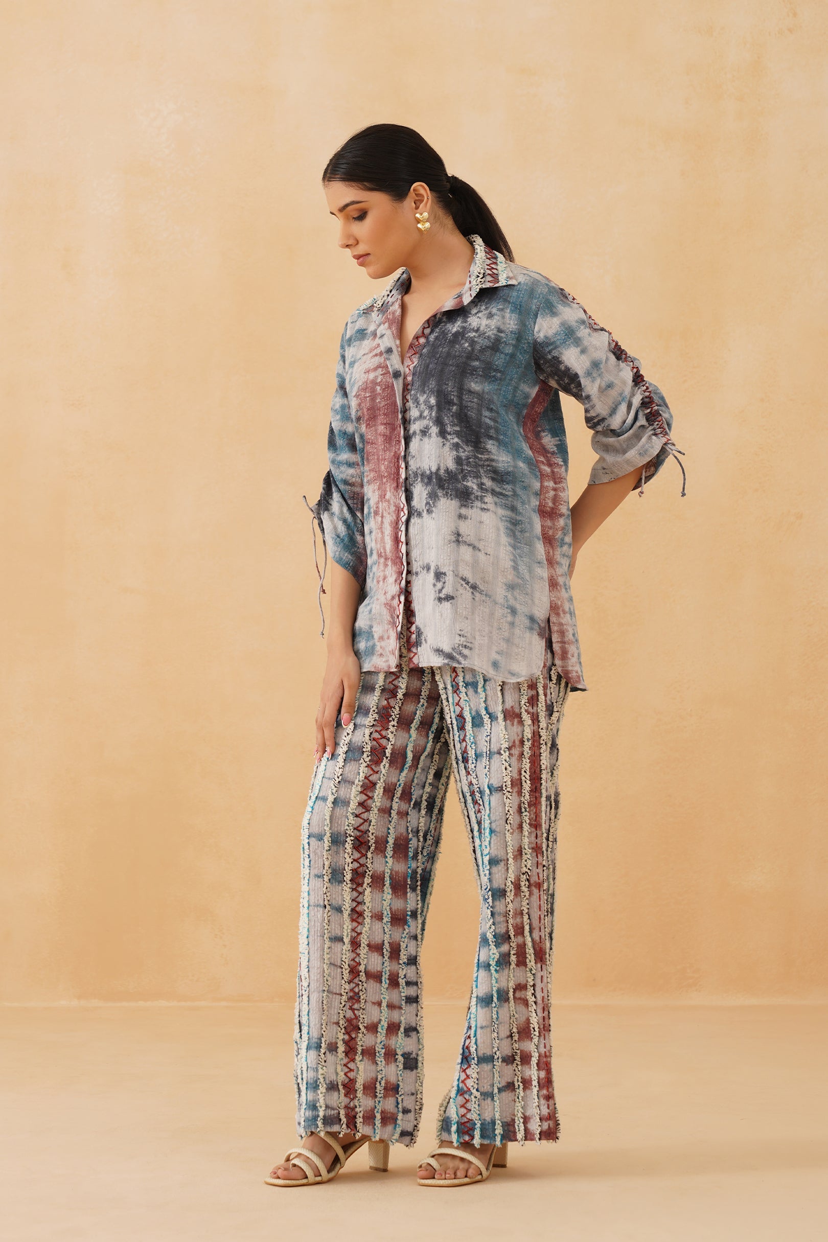 Blue Wave Cotton Embroidered  Matching Set - Neetika Chopra