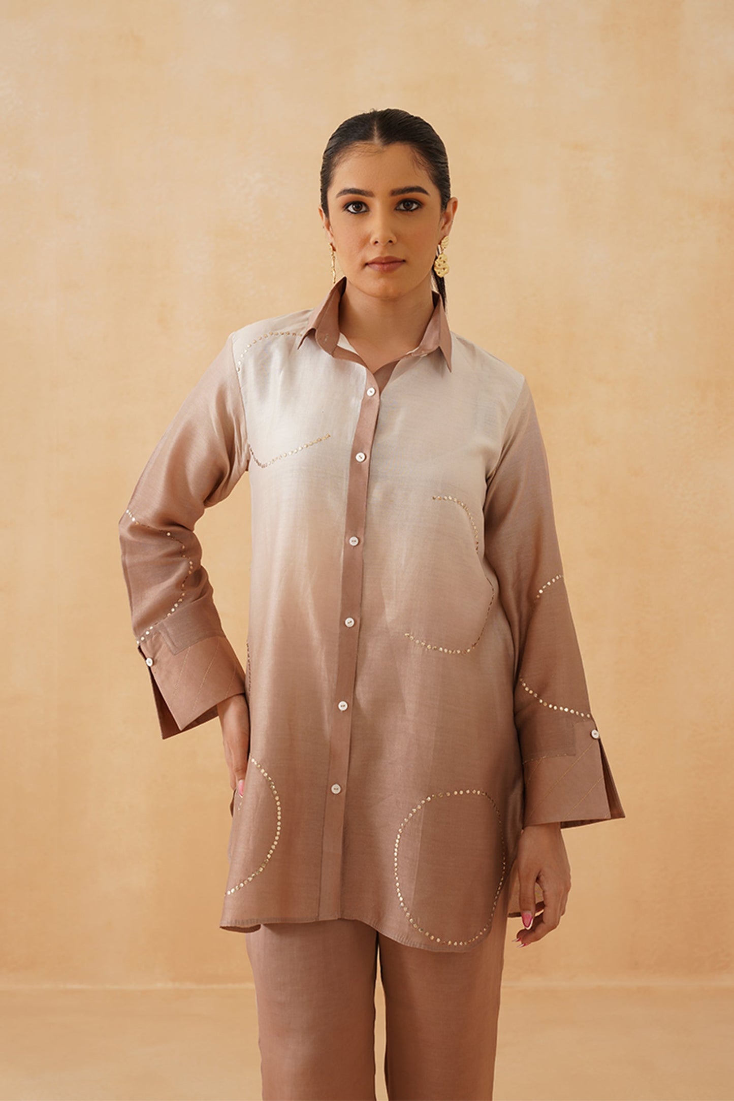 Chandni Satin Mukaish Matching Set - Neetika Chopra