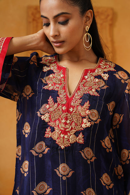 Heena Hand Embroidered Crepe Matching Set - Neetika Chopra