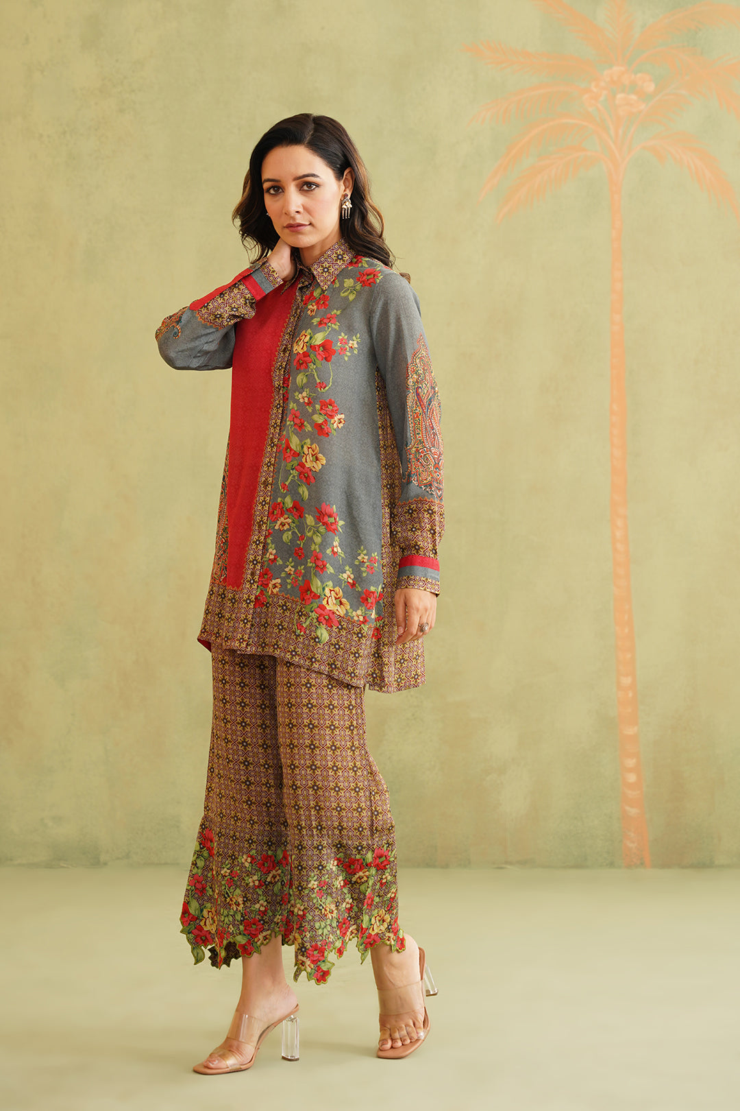 Lalina Printed Crepe Matching Set - Neetika Chopra