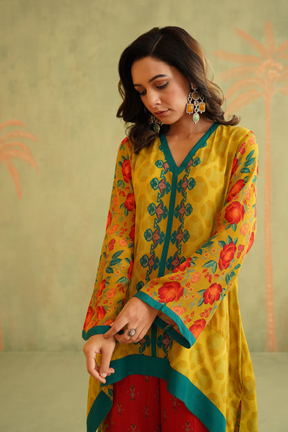 Luban Crepe Printed Matching Set - Neetika Chopra