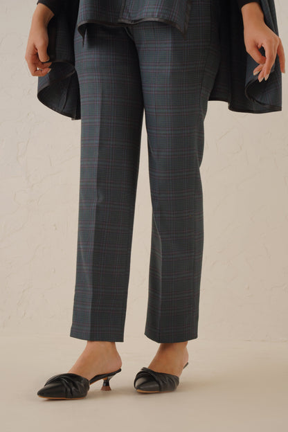 Slate Check Cape Set - Neetika Chopra