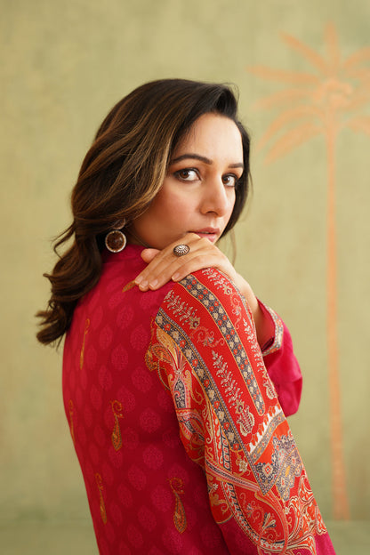 RANG CREPE HAND EMBROIDERED CREPE MATHCING SET - Neetika Chopra