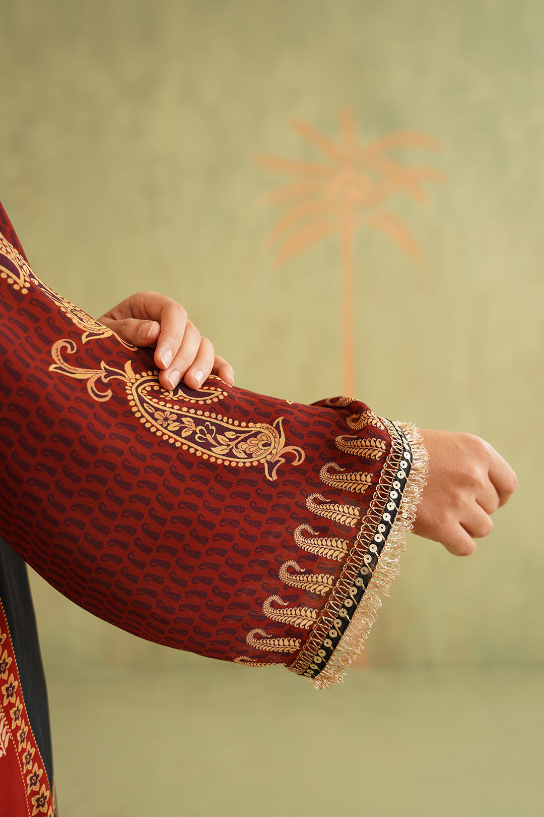 SABA Hand Embroidered Crepe Matching Set - Neetika Chopra