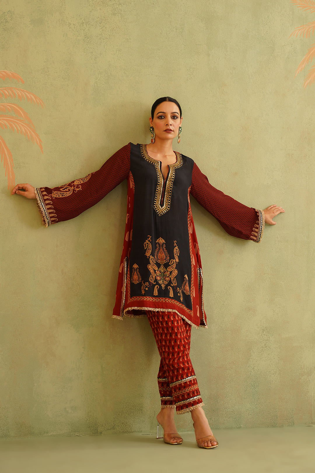 SABA Hand Embroidered Crepe Matching Set - Neetika Chopra
