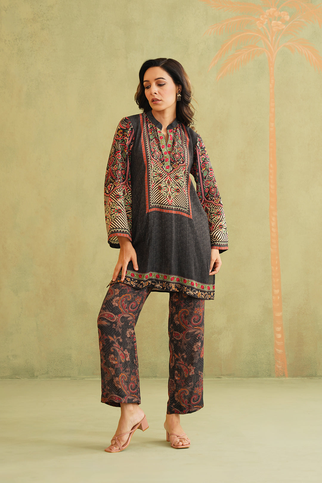 Samina Printed Crepe Matching Set - Neetika Chopra